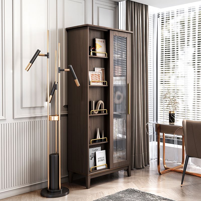 Glam Antique Finish Shelf Bookcase Standard Book Shelf with Shelves