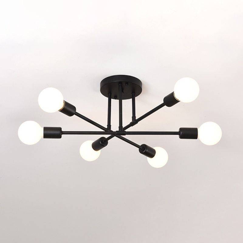 Modern Sputnik Shape Flush Mount Light Fixtures Metal Flush Mount Ceiling Light