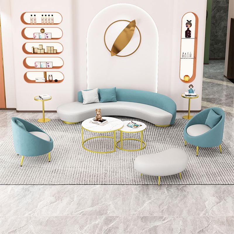 Contemporary Curved Sofa Armless Sofa for Living Room, Apartment