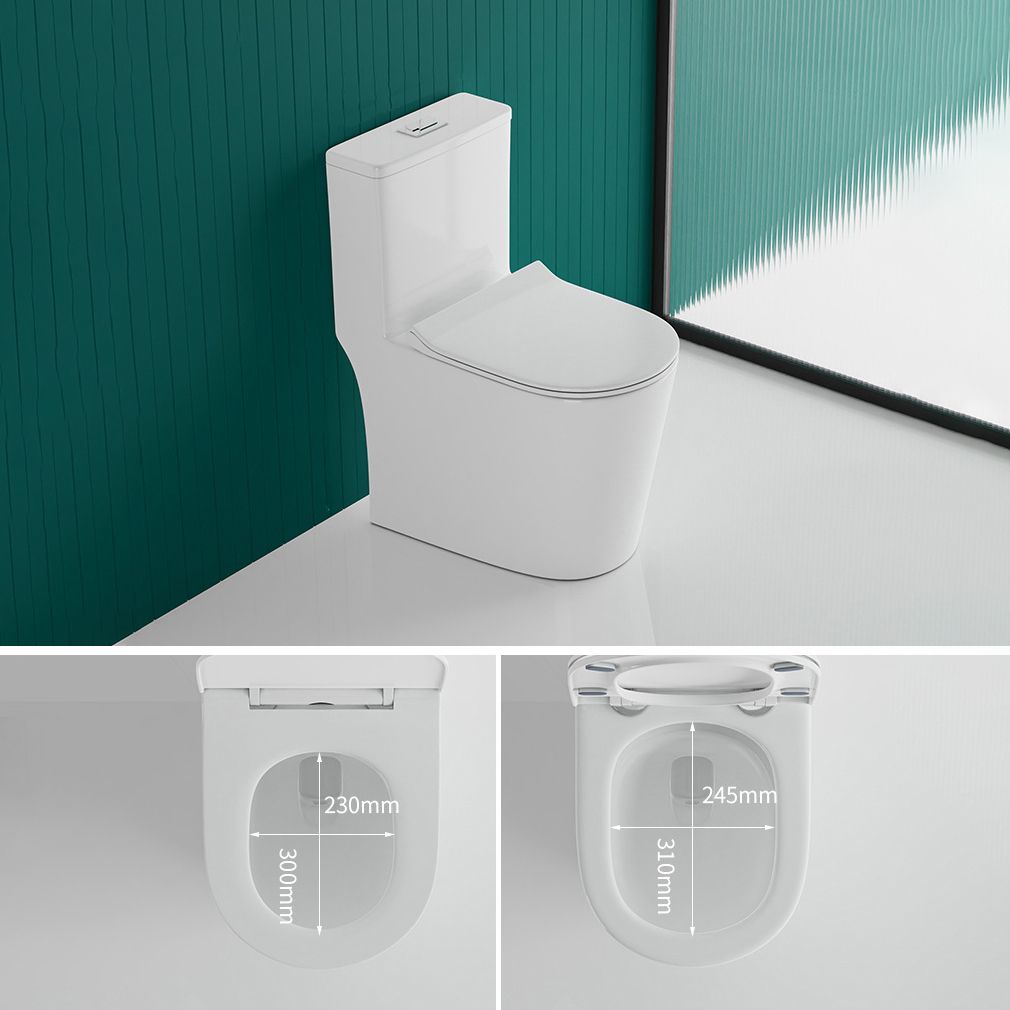 Traditional One Piece Toilet Floor Mounted White Toilet Bowl for Washroom
