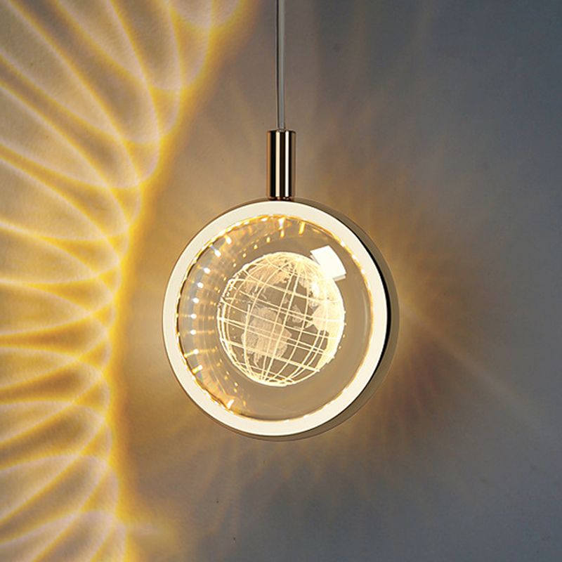 Ball Hanging Lights Modern Style Crystal 1 Light Pendant Light Kit