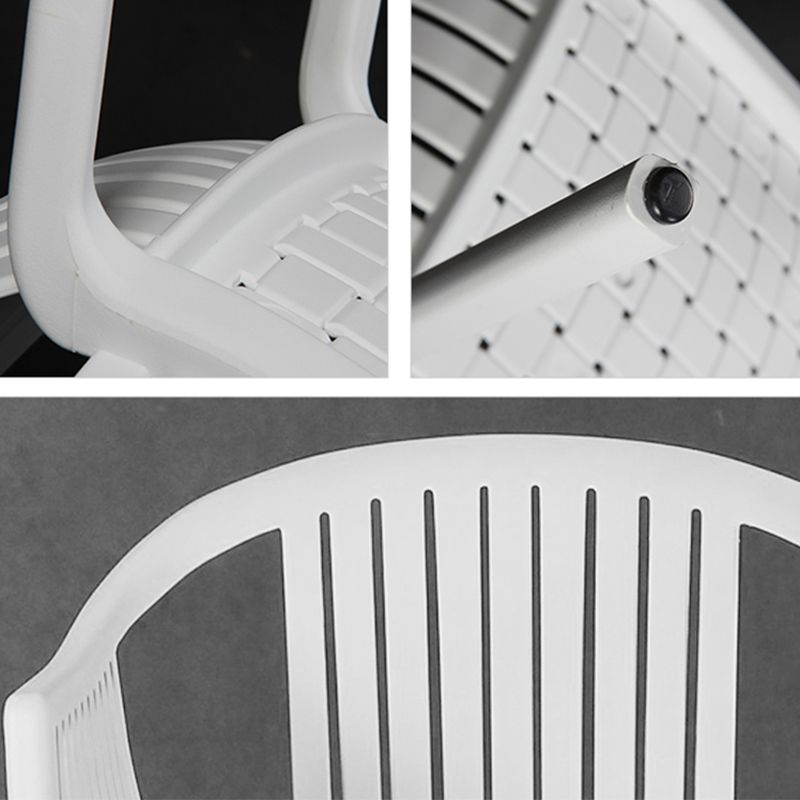 Sillas de comedor escandinavas Sillón de comedor con respaldo de listones de plástico (juego de 4)