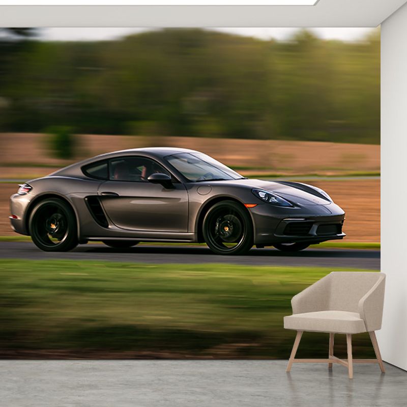 Moern Car Mural Wallpaper Moisture Resistant Living Room Wall Covering
