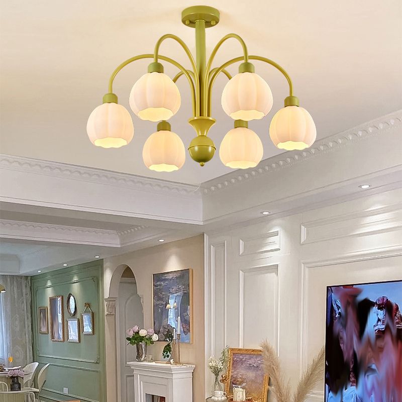 Modern Style Ceiling Lamp Creative Glass Shade Flush Mount Light Fixture
