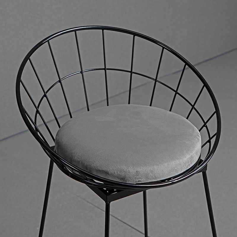 Glam Fabric Bar Stool Bar Height Armless Stool with Metal Base