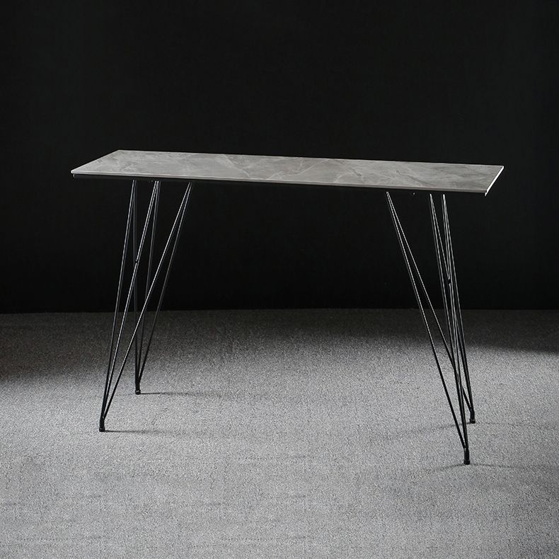 Modern Bar Table Set 1/2/3 Pieces Rectangle Stone Counter Table with High Stools