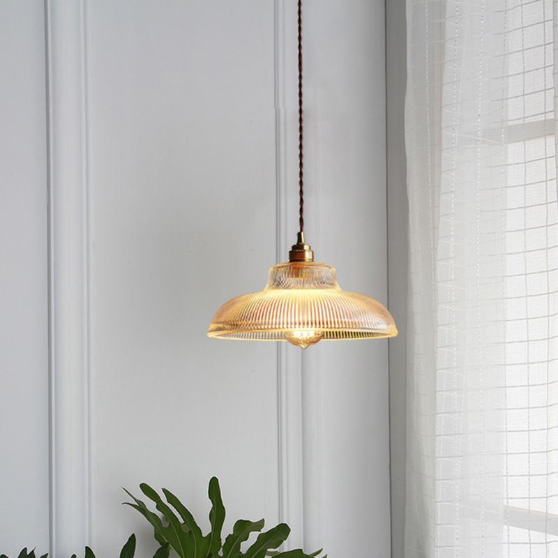 Retro-Stil-Topf-Abdeckung Hängende Lampe Ein-Bulb-Klargeschwüre-Beleuchtung Anhänger für Esszimmer