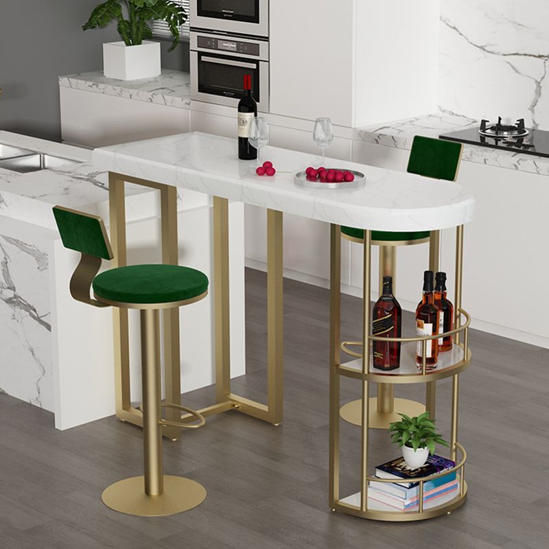 Marble Stone Indoor White Bistro Bar Table Storage Fixed Table Modern Counter Wine Table
