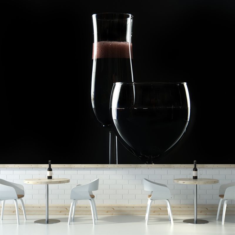 Wine Bar Modern Wallpaper Mural Stain Resistant Wall Covering, Customized Size