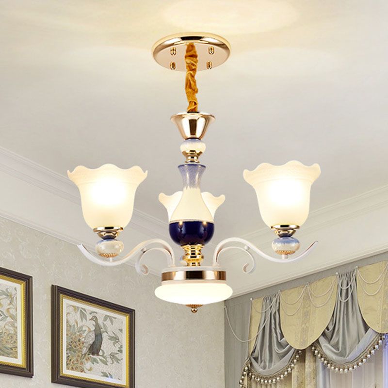 Nordic Blossom Lighting Lighting White Glass Living Lightsier de la lámpara