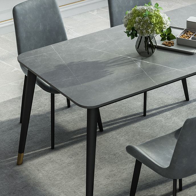 Style simple 1/5/7 Pièces Ensemble de restauration Grey Stone Top Table Table Cuisine pour salle à manger