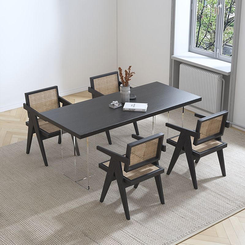 Rectangle Dining Set 1/4/5 Pcs Modern Solid Wood Dining Table and Chairs