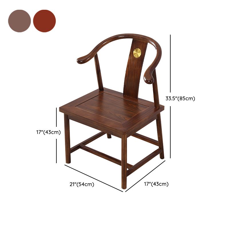 Traditional Style Arm Chair Solid Wood Slat Back Dining Chair for Home