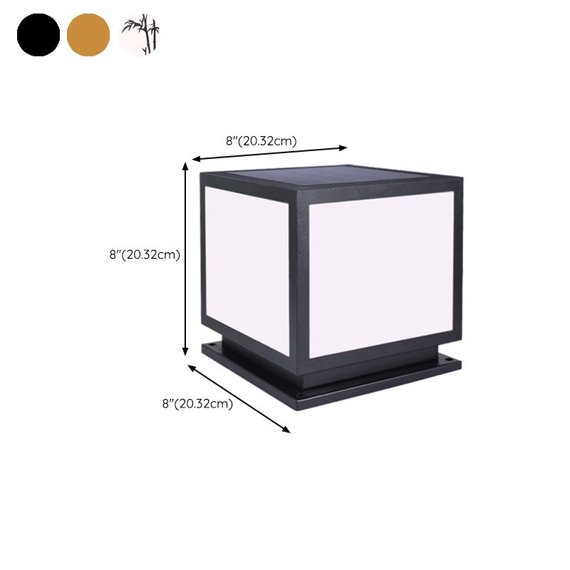 Modern Pillar Lamp Geometric LED Solar Lighting Fixture for Garden
