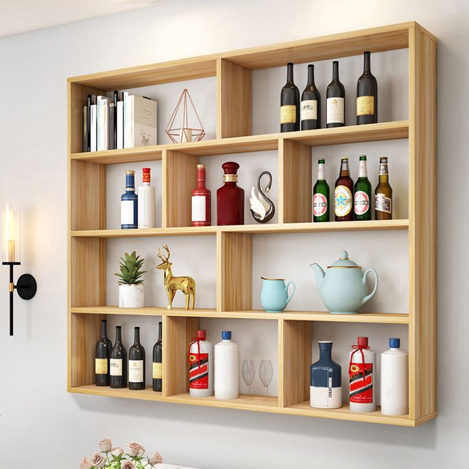 Manufactured Wood Modern Bottle Wine Rack Wall Mounted Wine Rack Bottle with Shelf