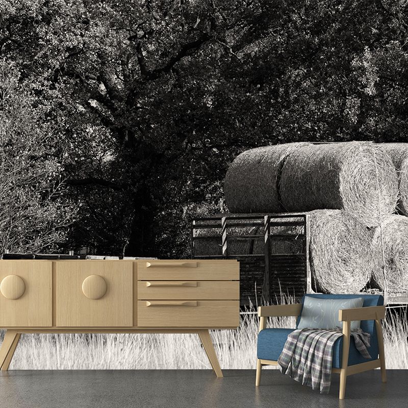 Customized Straw Bales Mural Environment Friendly Wallpaper for Living Room