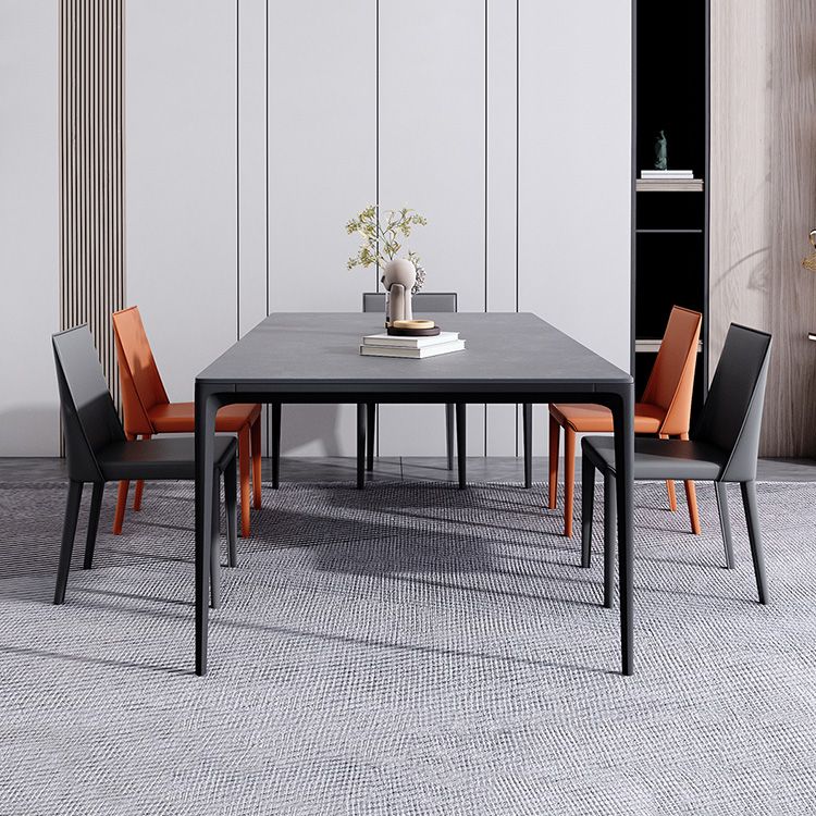 Modern 1/4/5/6 Pieces Aluminium Dinette Set with Sintered Stone Top Dining Table Set