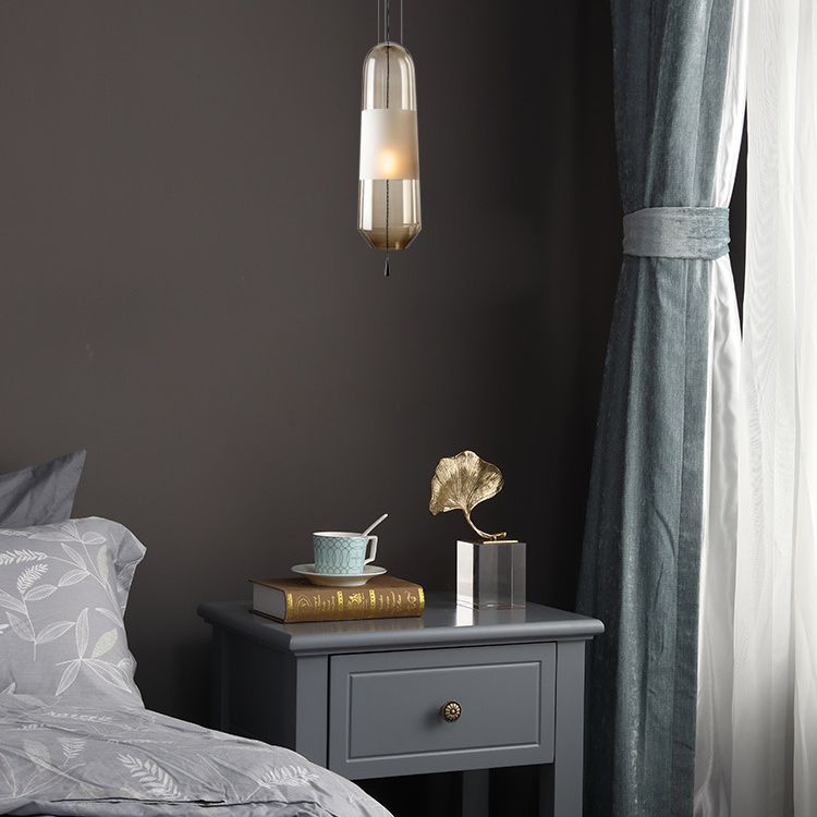 1 pendentif cylindrique léger moderne table de salle à manger en verre soufflé à la main