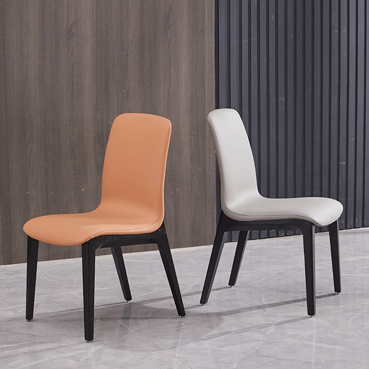 Silla de comedor de madera moderna, sillas de comedor de cuero sintético para uso en restaurantes
