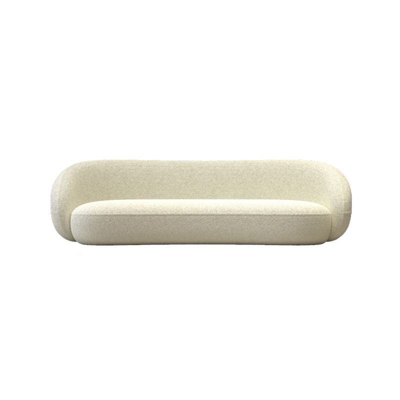 Contemporary Fabric Curved Settee Tight Back Tuxedo Arm Sofa
