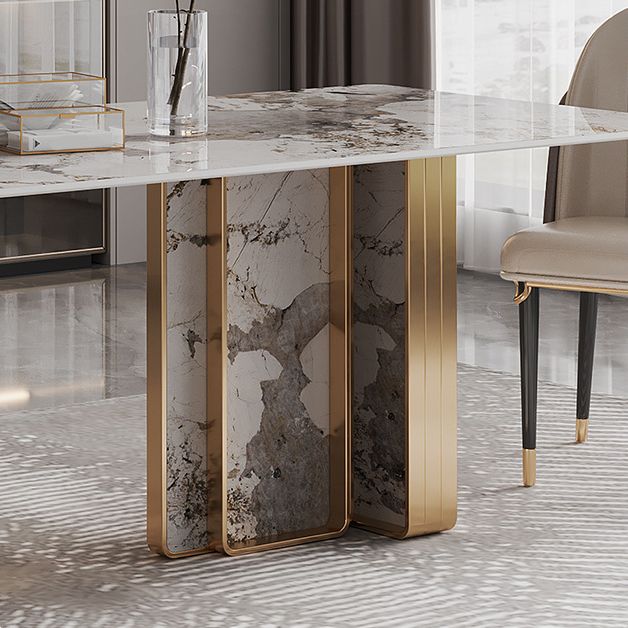 Luxury Sintered Stone Top Dining Set Rectangle 1/3/4/5/6/9 Pieces Dining Room Table Set