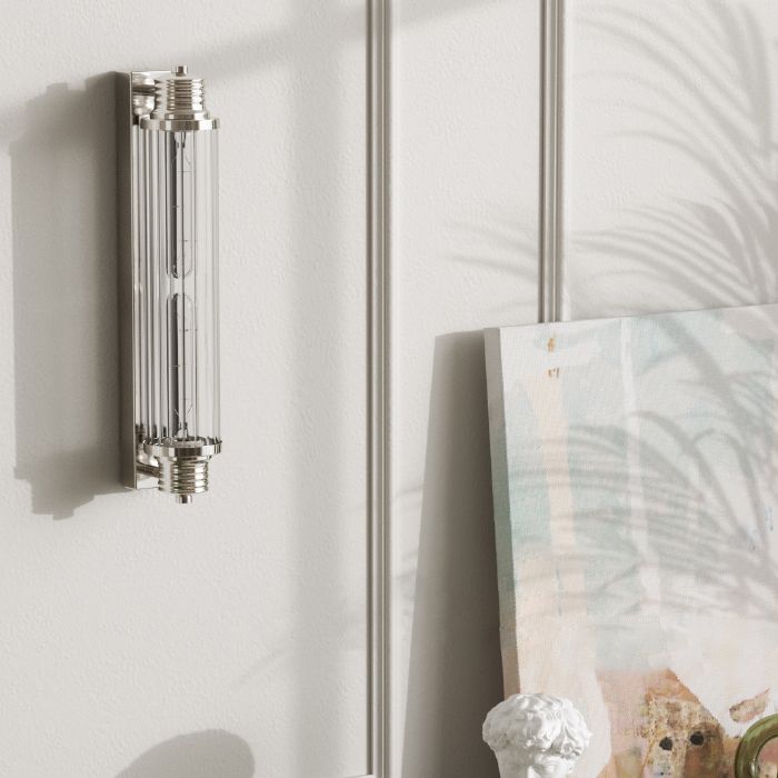 Cilindrische spoelmontage Wand SCONCE Moderne zilveren wand SCONCE Lichten met glazen schaduw