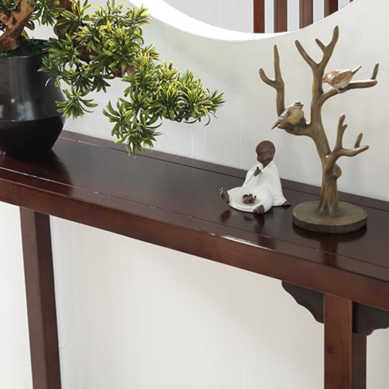 Walnut Console Table Solid Wood 9.84 inch Wide Console Sofa Table
