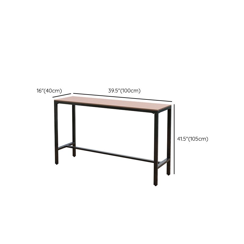 Industrial Metal Base Bar Table Pub Height Dining Table for Patio Use