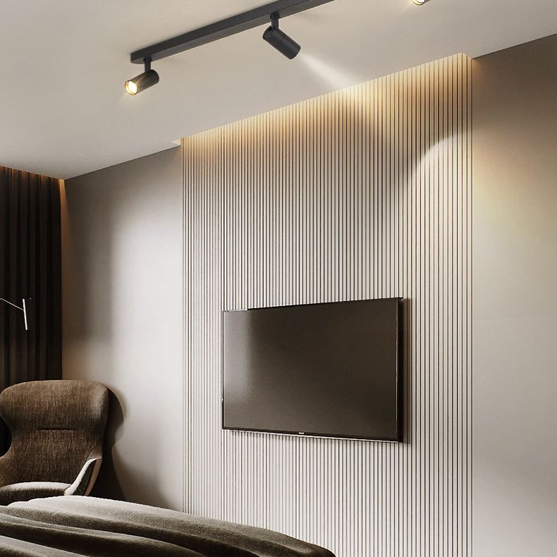 Wrought Iron Track Lighting New Modern Linear Ceiling Mounted Lamp with 3 Spotlights