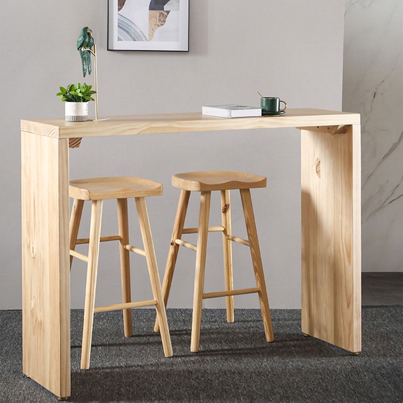 Full Natural Bar Table Set Contemporary 1/2/3 Pieces Rectangular Pub Table Set