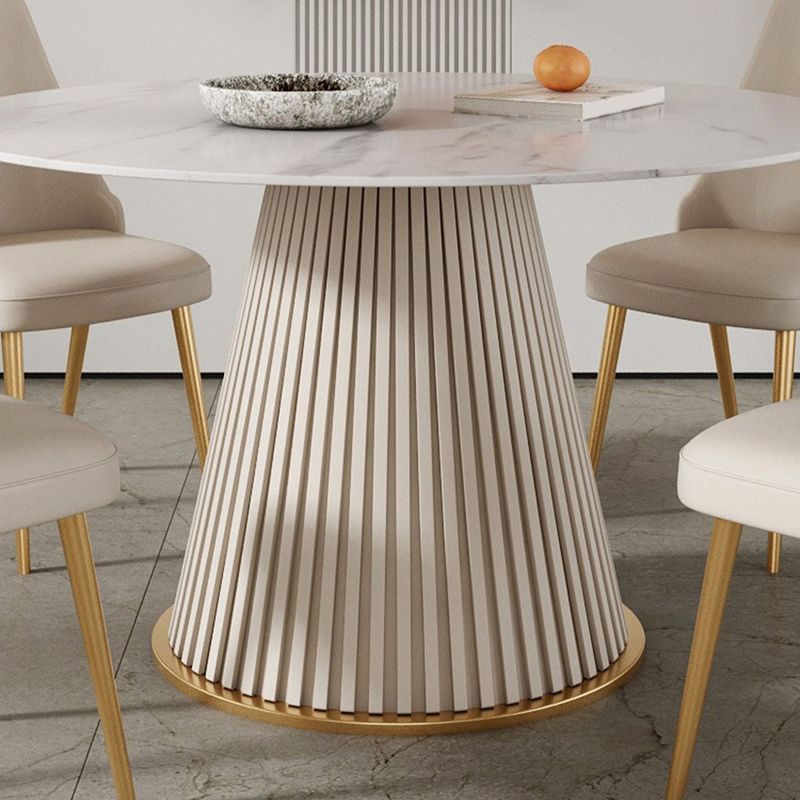 Mesa de comedor redonda de piedra sinterizada, mesa de comedor tradicional de lujo para el hogar