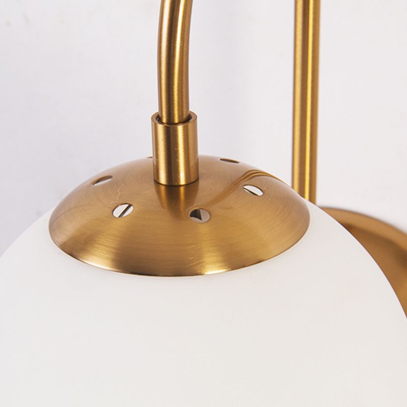 Single Golden Modernism Wall Mounted Sconce Glass Shaded Wall Light for Foyer