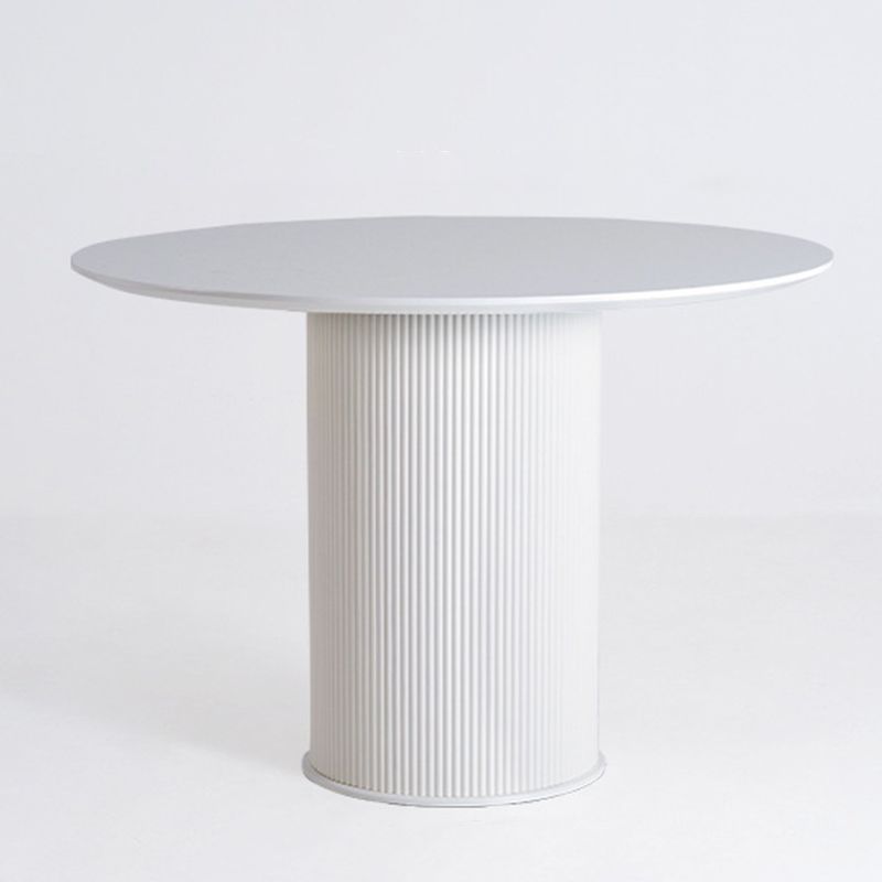 Simplicity Round Top Restaurant Table White Metal Base Dining Table