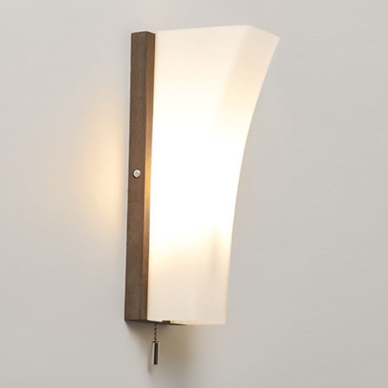 Nordic Style Glass Wall Light Geometrische 1 leichte Wandleuchten mit Holz für Schlafzimmer