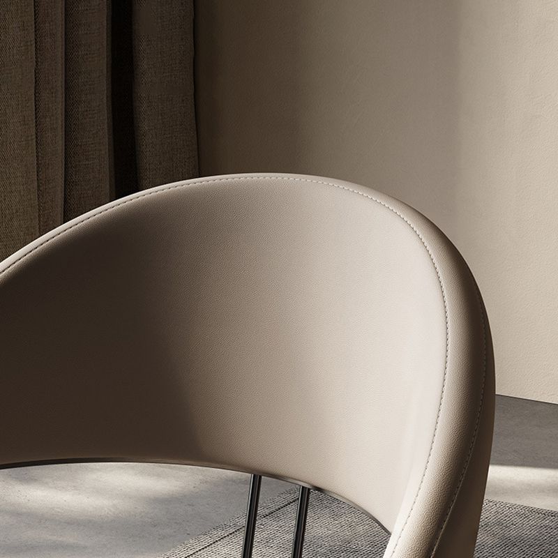Dining Room Upholstered Chair Leather Open Back Armless Chair