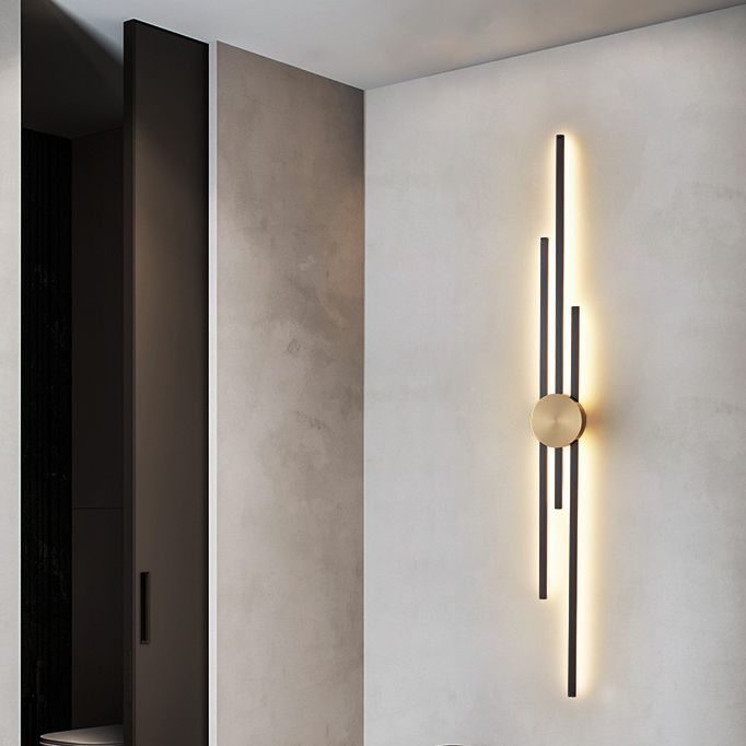 Metal Linear Shape Wall Light Modern Multi Lights Wall Mount Fixtures