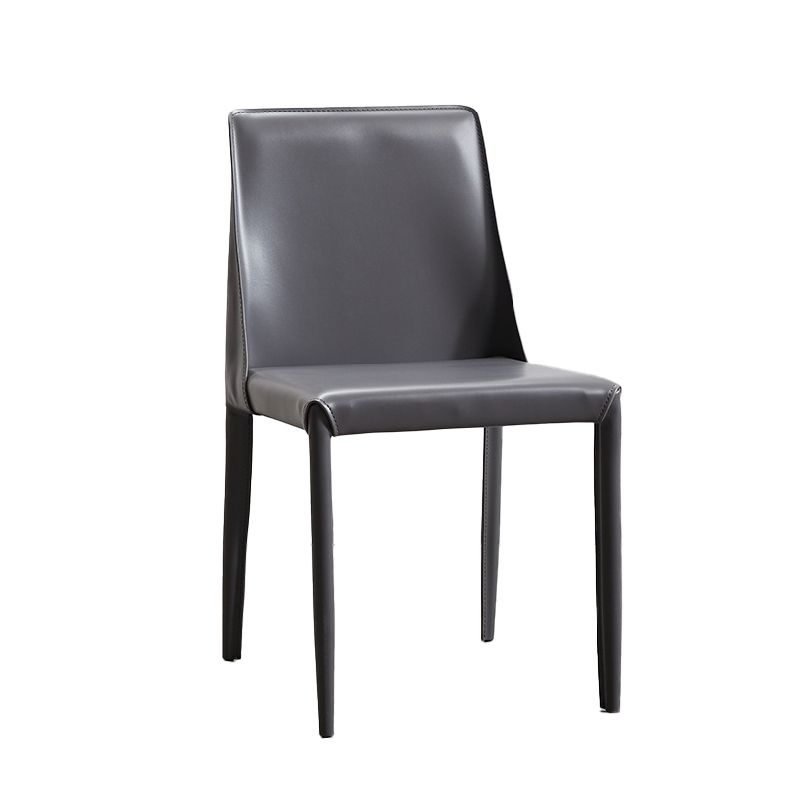 Faux Leather Armless Dining Chairs Modern Home Dining Side Chair