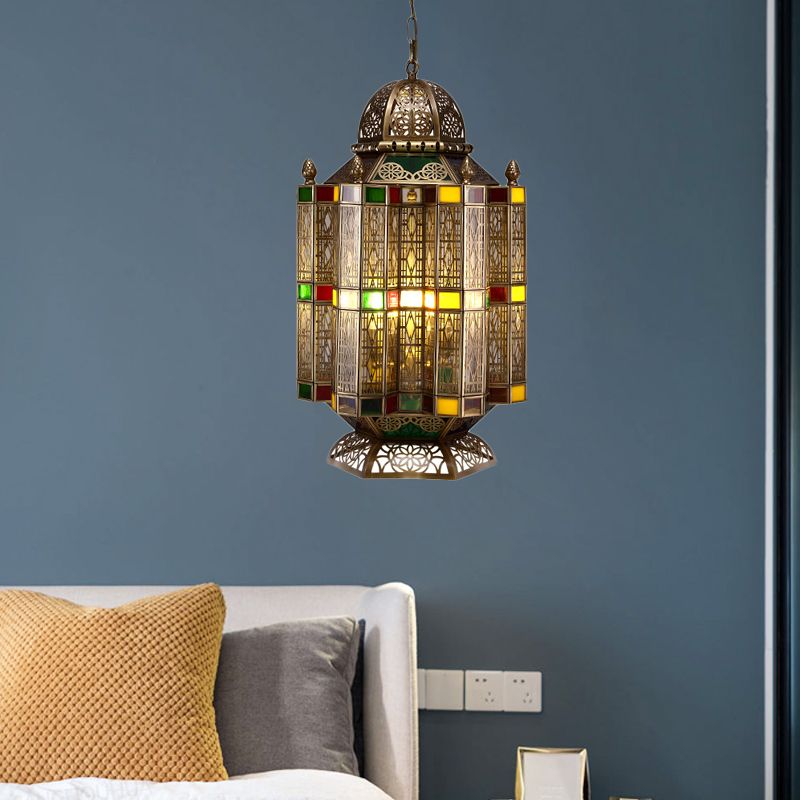 4 lampadine lanterna lampadario sospeso in ottone arabo sospensione a sospensione a sospensione per il ristorante