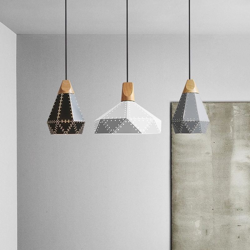 Metal Hanging Light Nordic Style Macron Color Pendant Light Geometric Hanging Light for Kitchen