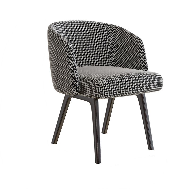 Contemporary Kitchen Dining Arm Chair Upholstered Side Chair with Wood Legs