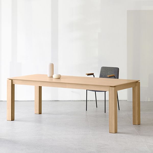 Rectangle Pine Wood Dining Table Industrial Kitchen Table with 4 Legs
