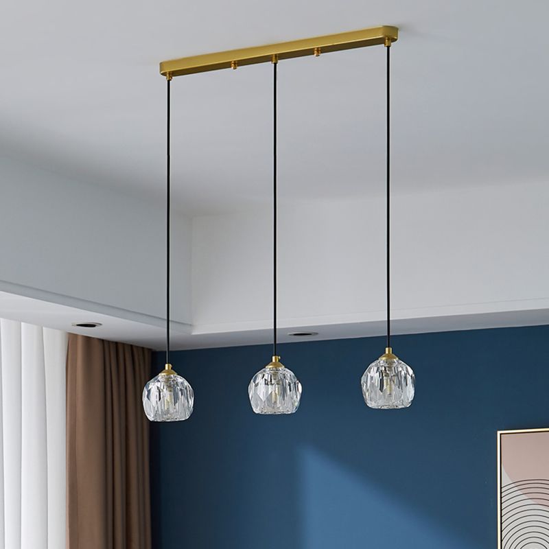 Crystal Sphere Down Lighting Pendant Modern Style Suspension Pendant Light in Gold