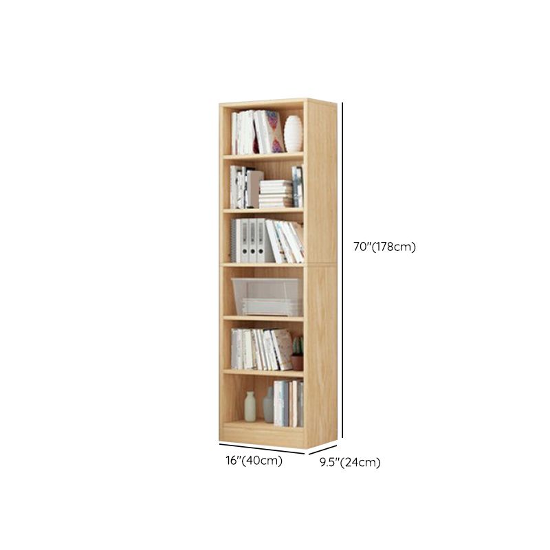 Modern Style Closed Back Standard Bookshelf Engineered Wood Bookcase for Bedroom