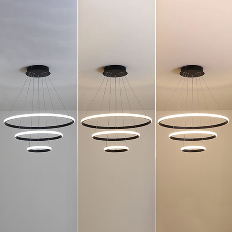 Multi-Tier Chandelier Light Fixtures Modern 3-Light Chandelier Pendant Lamp with Acrylic Shade