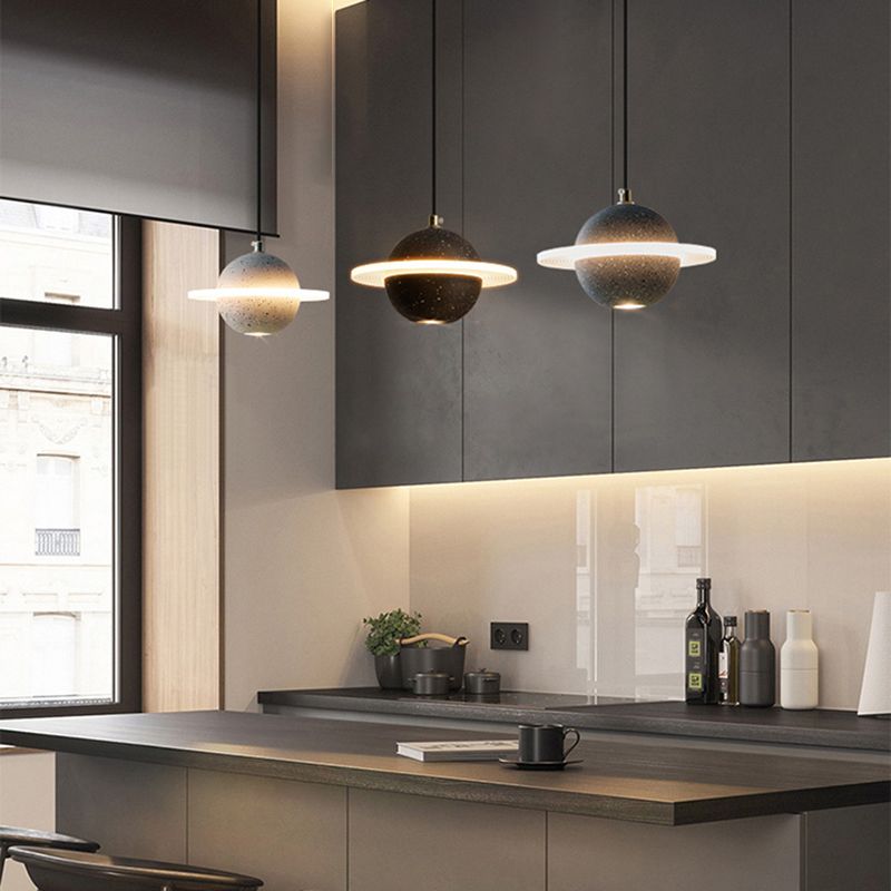 Modern Style Spherical Shape Pendant Lighting Cement Pendant Light for Bedroom