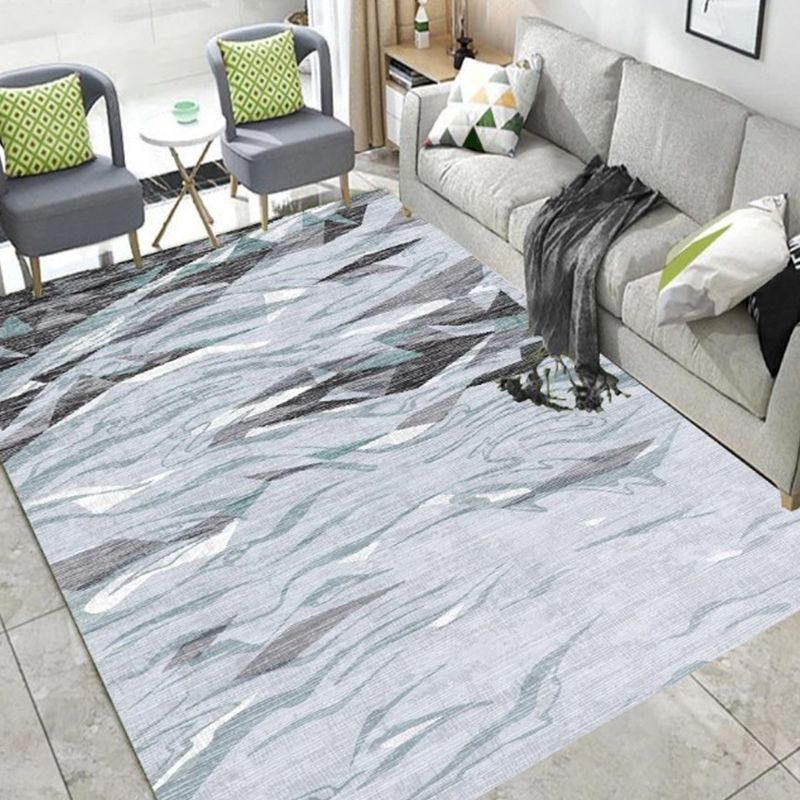 Novelty Watercolor Pattern Rug Swirl Stripe Multicolor Polyester Rug Washable Pet Friendly Non-Slip Area Rug for Living Room