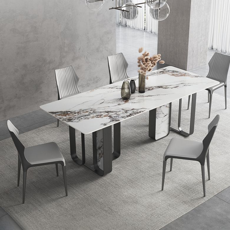Designer Style Sintered Stone Top Dining Set Rectangle 1/3/4/5/6 Pieces Dining Table Set