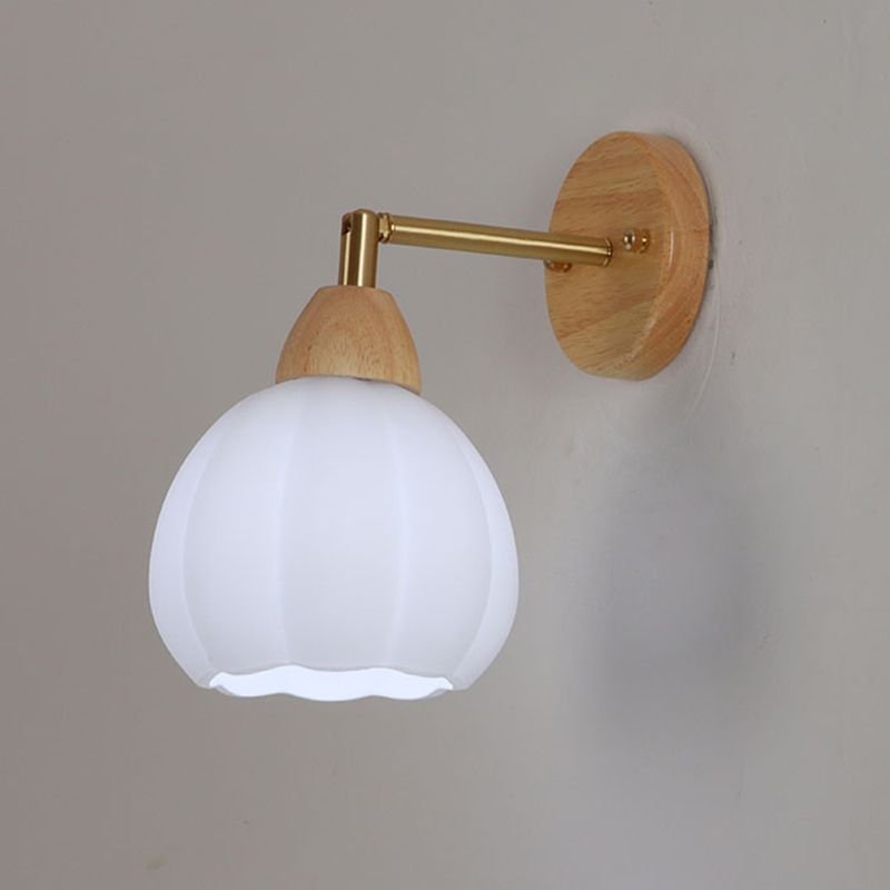 Modern Wooden Wall Light Sconce Minimalist Wall Light Fixture for Bedroom