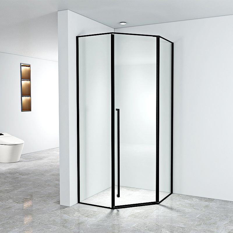 Black Neo-Angle Shower Enclosure Clear Tempered Glass Shower Enclosure