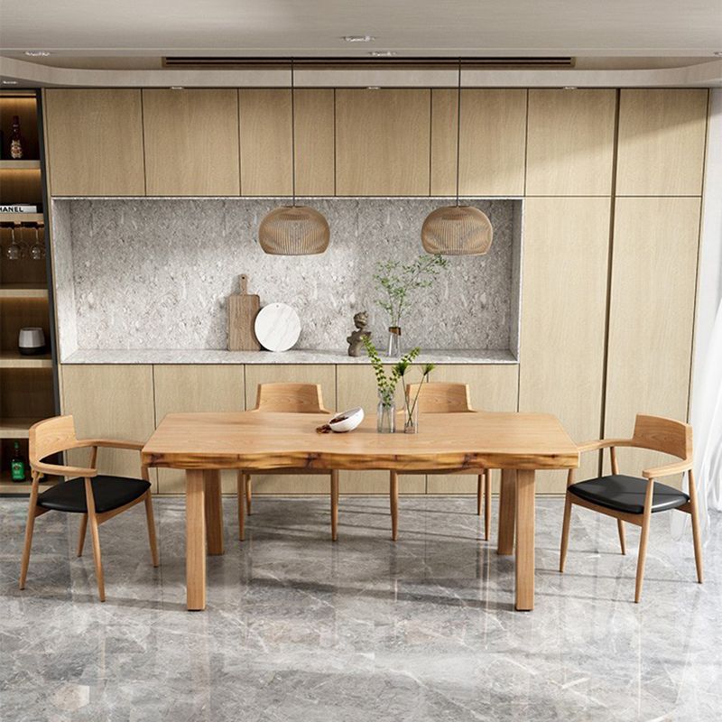 Modern 1/2/5/6/7 Pieces Dining Set Solid Wood Legs Dining Furniture Items in Natural